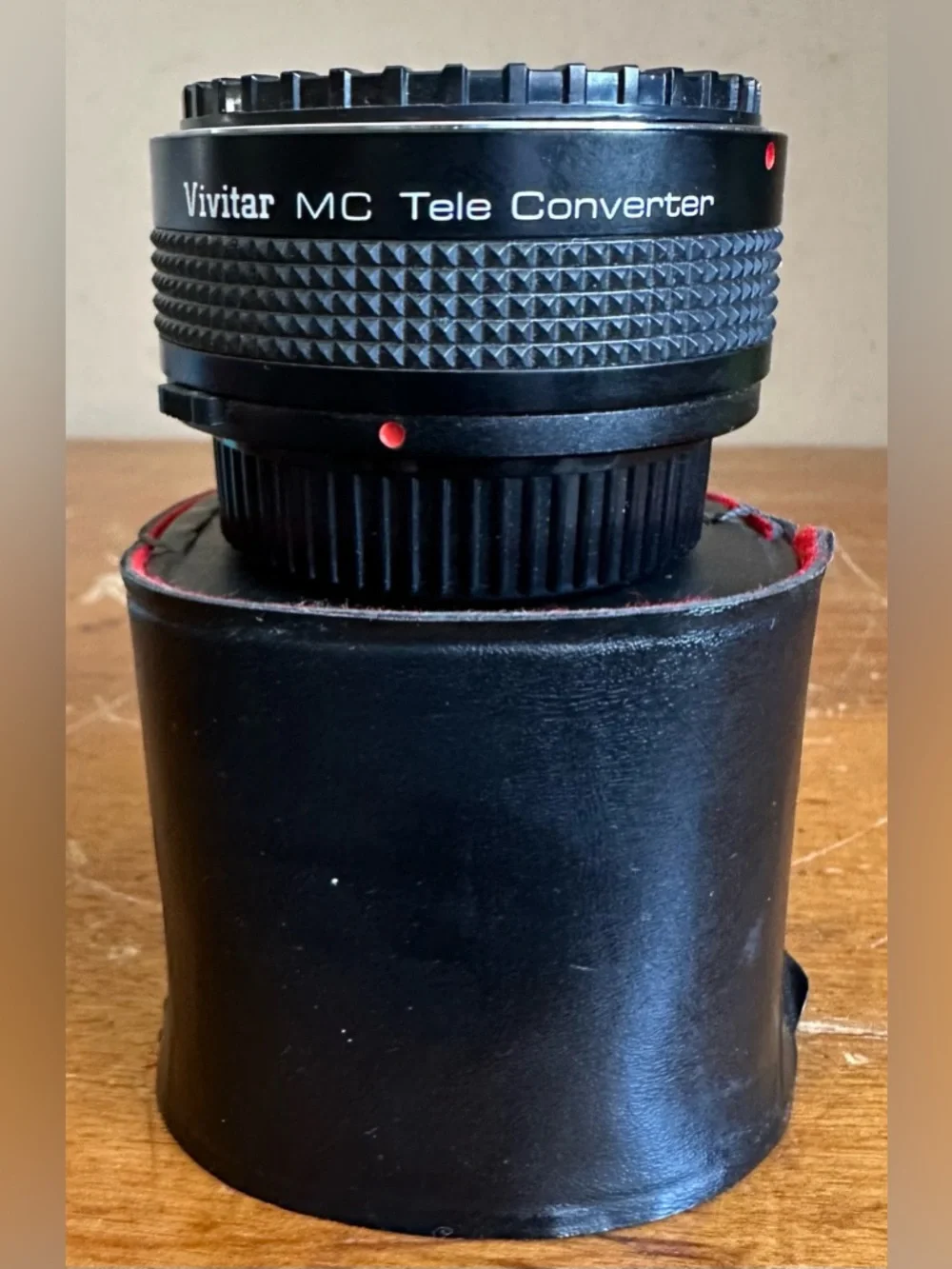 Vivitar 2x Tele Converter MC OM 2X-21 Camera Lens w/ Leather Case Caps Japan